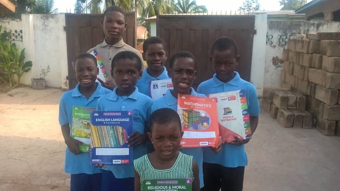 Children supported with school books through Ryvanz-Mia Childcare